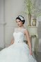 Gericht Schleppe A-Line Bodenlanges Brautkleid mit Bordüre mit Blume