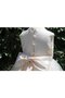 Schaufel-Ausschnitt A Linie Ärmellos Blumenmädchenkleid mit Juwel Ausschnitt mit Rüschen