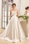 A-Line Bodenlanges Romantisches Brautkleid mit Schleife mit Gürtel