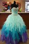 Spitze Paillettenbesetztes Quinceanera Kleid mit Bordüre mit Rücken Schnürung