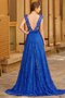 V-Ausschnitt Prinzessin Sweep Zug Normale Taille Ballkleid ohne Ärmeln