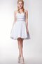 Natürliche Taile Spitze A Linie Mini Jugendweihekleid mit Plissierungen