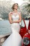 Gericht Schleppe Juwel Ausschnitt Konservatives Brautkleid mit Applike mit gekappten Ärmeln