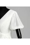 Chiffon Kurze Ärmeln Plissiertes Modern Brautkleid mit V-Ausschnitt