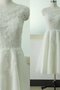 Plissiertes Kurze Ärmeln Tüll Brautkleid mit Bordüre mit gekappten Ärmeln