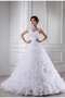 Duchesse-Linie Drapiertes Empire Taille Organza Sittsames Brautkleid