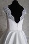 Satin Wadenlanges Informelles Brautkleid mit Knöpfen mit gekappten Ärmeln