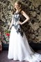 Gericht Schleppe A-Line Modisches Bescheidenes Brautkleid mit Bordüre