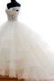 Geschichtes Duchesse-Linie Perlenbesetztes Bodenlanges Brautkleid mit Rücken Schnürung