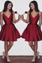 Ärmelloses Satin Prinzessin Normale Taille Mini Abiballkleid