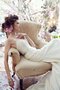 Taft A-Line Sittsames Brautkleid ohne Ärmeln mit Applike