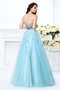 Reißverschluss Paillettenbesetztes Satin Ärmelloses Sittsames Quinceanera Kleid