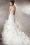 Ehrenvoll Meerjungfrau Stil Stilvolles Swing Brautkleid mit Mehrschichtigen Rüsche