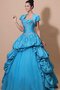 Duchesse-Linie Herz-Ausschnitt A Linie Pick-Ups Quinceanera Kleid mit Rüschen