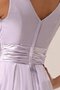 V-Ausschnitt Gerüschtes Plissiertes Bodenlanges Brautjungfernkleid ohne Ärmeln