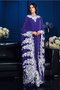 Prinzessin Chiffon Schaufel-Ausschnitt Bodenlanges Brautmutterkleid mit Applikation