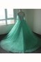 Organza Reißverschluss Spitze Quinceanera Kleid mit Perlen mit Bordüre