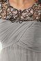 Tüll Perlenbesetztes A-Line Empire Taille Schaufel-Ausschnitt Brautmutterkleid