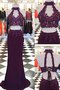 Etui Empire Taille Nackenband Zweistück Abendkleid aus Chiffon