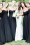 Herz-Ausschnitt Prinzessin Chiffon Bodenlanges Brautjungfernkleid ohne Ärmeln