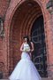Herz-Ausschnitt Sexy Bodenlanges Brautkleid mit Bordüre mit Reißverschluss