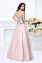 Duchesse-Linie Natürliche Taile Satin Bodenlanges Quinceanera Kleid mit Perlen