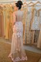 Schaufel-Ausschnitt Tüll Ärmellos Natürliche Taile Meerjungfrau Abendkleid