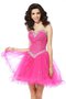 Satin Normale Taille Herz-Ausschnitt Prinzessin Mini Cocktailkleid