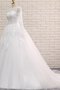 Perlenbesetztes Paillettenbesetztes Elegantes Brautkleid mit Applike mit Knöpfen