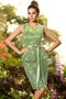 Etui Schaufel-Ausschnitt Natürliche Taile Mini Brautjungfernkleid mit Bordüre