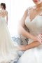 Durchsichtige Rücken Spannend Festliches Elegantes Brautkleid mit Applike