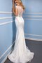 Ärmelloses Prächtiges Bodenlanges Brautkleid mit Applike mit Bordüre