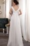 V-Ausschnitt Chiffon Trägerloser Ausschnitt Bodenlanges Brautkleid mit Empire Taille