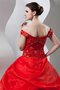 Gesticktes Pick Up Duchesse-Linie Quinceanera Kleid mit Perlen mit Schulterfreier Ausschnitt