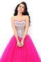 Herz-Ausschnitt Ärmelloses Satin Duchesse-Linie Bodenlanges Quinceanera Kleid