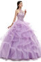 Charmant Satin Sittsames Bodenlanges Glamouröses Quinceanera Kleid