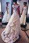 Normale Taille Prinzessin Schaufel-Ausschnitt Ärmellos Brautkleid mit Bordüre