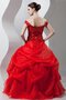 Gesticktes Pick Up Duchesse-Linie Quinceanera Kleid mit Perlen mit Schulterfreier Ausschnitt