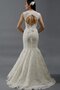 Meerjungfrau Natürliche Taile V-Ausschnitt Luxus Brautkleid mit Blume