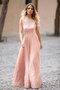 A-Line Schaufel-Ausschnitt Prinzessin Bodenlanges Abendkleid mit natürlicher Taille
