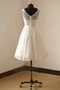 Schaufel-Ausschnitt A-Linie Reißverschluss Brautkleid mit Gürtel mit Schleife