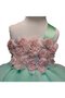 Tüll Ärmelloses Ein Schulterfreies Duchesse-Linie A-Line Blumenmädchenkleid