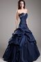 A Linie Gerüschtes Duchesse-Linie Perlenbesetztes Quinceanera Kleid aus Taft
