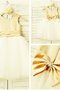 A-Line Schaufel-Ausschnitt Reißverschluss Wadenlanges Blumenmädchenkleid mit Blume