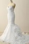 Spitze Paillettenbesetztes Perlenbesetztes Meerjungfrau Brautkleid mit Kapelle Schleppe