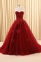 Organza Reißverschluss Duchesse-Linie Perlenbesetztes Sweep Zug Quinceanera Kleid