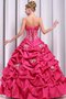 Geschichtes Natürliche Taile Bodenlanges Quinceanera Kleid aus Satin mit Blume