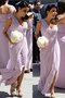 Chiffon A-Line Gerüschtes Prinzessin Brautjungfernkleid mit einem Schulter