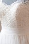 Bateau A-Line Plissiertes Bodenlanges Brautkleid aus Tüll