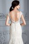 Meerjungfrau Stil Sweep Zug Ärmelloses V-Ausschnitt Brautkleid mit Bordüre
